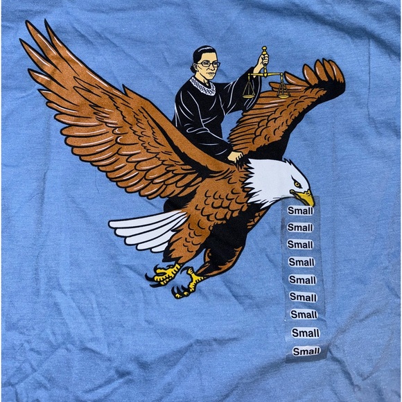 RBG Ruth Bader Ginsberg Riding an Eagle t-shirt NWOT - Picture 3 of 3